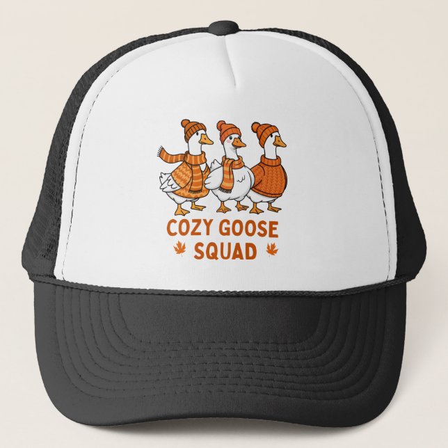 Cosy Goose Squad Autumn Trucker Hat (Front)
