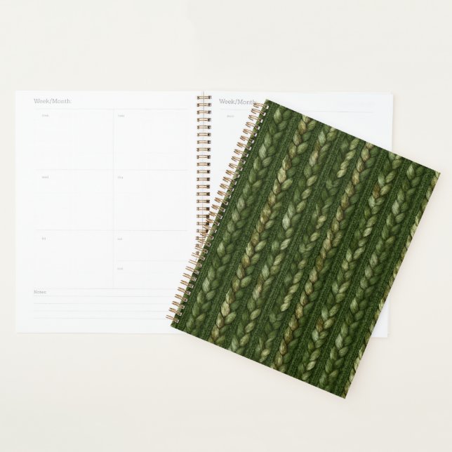 Cosy Green Braided Stripes   Planner (Display)