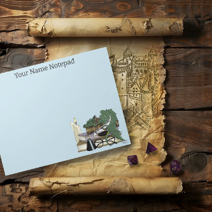 Cosy Green Whimsical Sleeping Dragon Book Lover Notepad