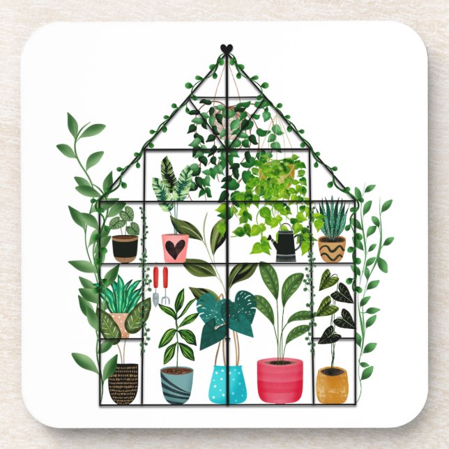 Cosy Greenhouse Coaster (Front)