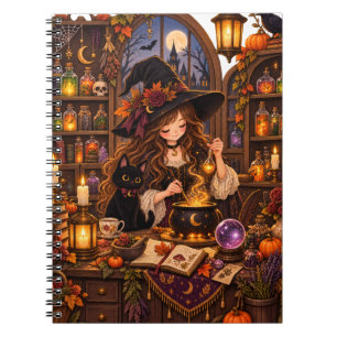 Cosy Halloween Apothecary Witch Notebook