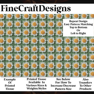 Cosy Handmade Crochet Daisy Pattern BN9 Decoupage Tissue Paper