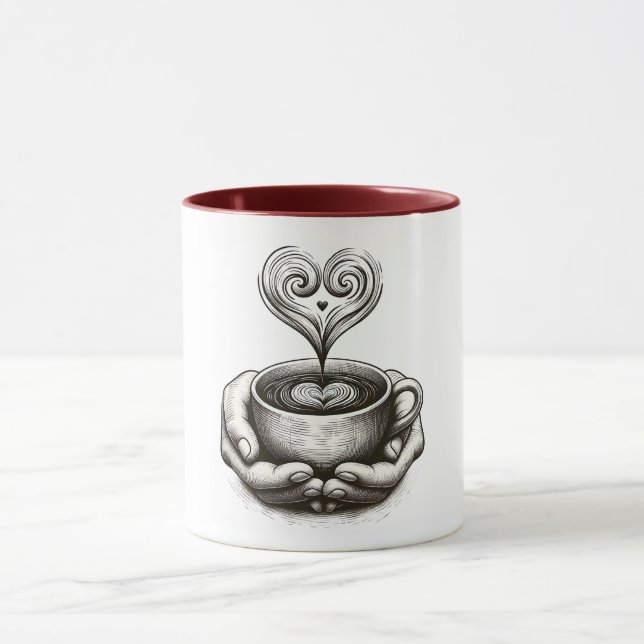 ☕ Cosy Hands & Heart Mug ☕ (Center)