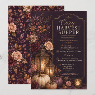 Cosy Harvest Thanksgiving Supper Invitation