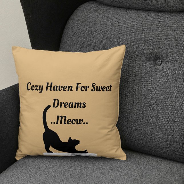 Cosy Haven For Sweet Dreams Moew Cute Funny Trendy Cushion (Creator Uploaded)