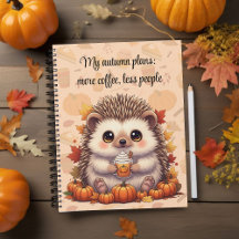 Cosy Hedgehog Autumn Coffee Notebook