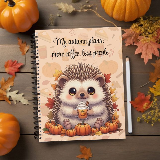 Cosy Hedgehog Autumn Coffee Notebook (Creator Uploaded)