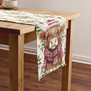 Cosy Highland Cow Christmas Table Runner