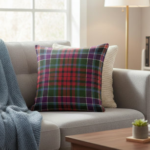 Cosy Highland Plaid - Rustic Red & Green Tartan Cushion