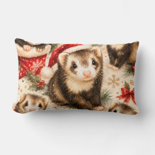 Cosy Holiday Ferret Dreams Pillow
