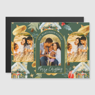 Cosy Holiday Illustrated Print Three Photo Magnet
