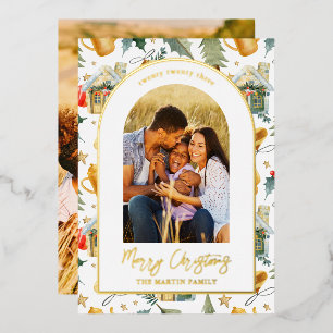 Cosy Holiday Illustrated Print with Two Photos