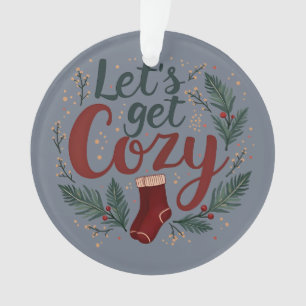 Cosy Holiday Pine Berry Lettering Ornament