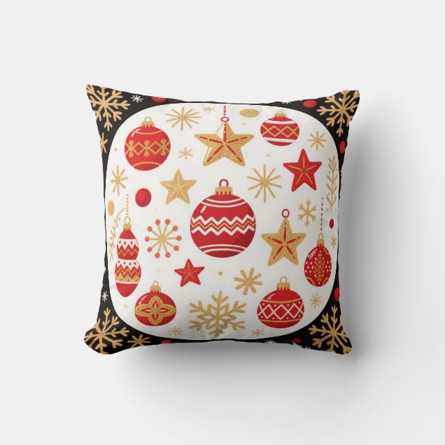 "Cosy Holiday-Themed Decorative Pillow" Cushion (Front)