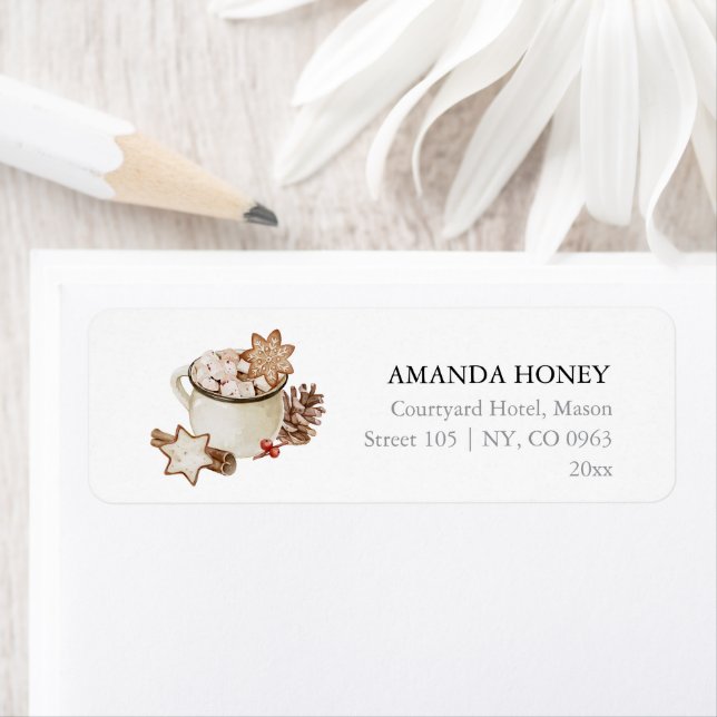 Cosy Holiday Wishes Return Address Label (Insitu)