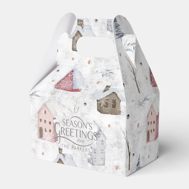 Cosy Home Christmas Pink ID985 Favour Box (Front Side)