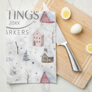 Cosy Home Christmas Pink ID985 Tea Towel