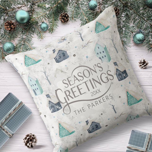 Cosy Home Christmas Teal ID985 Cushion (Creator Uploaded)