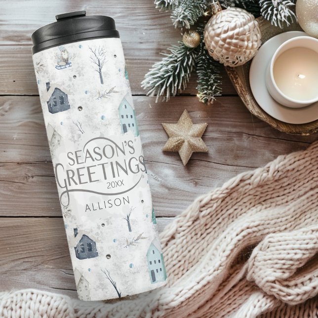 Cosy Home Christmas Teal ID985 Thermal Tumbler (Creator Uploaded)