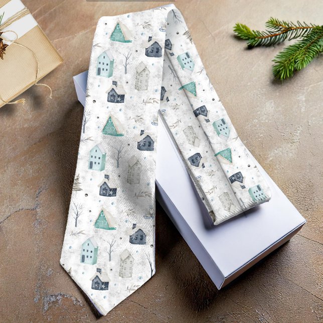 Cosy Home Christmas Teal ID985 Tie (Creator Uploaded)