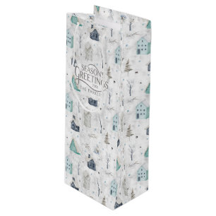 Cosy Home Christmas Teal ID985 Wine Gift Bag