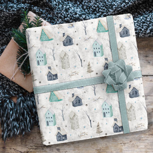 Cosy Home Christmas Teal ID985 Wrapping Paper