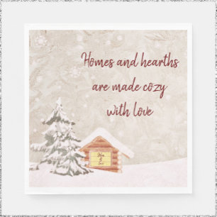 Cosy Home Winter Scene Paper Napkins