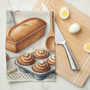 Cosy Homemade Baking Scene with Apron Tea Towel