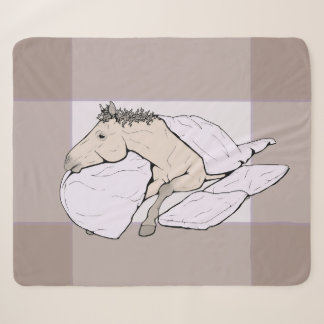 Cosy Horse Lover Equestrian Gift Pasture Bedtime Sherpa Blanket