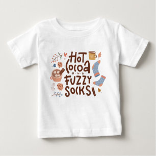 Cosy Hot Cocoa and Fuzzy Socks Design Baby T-Shirt