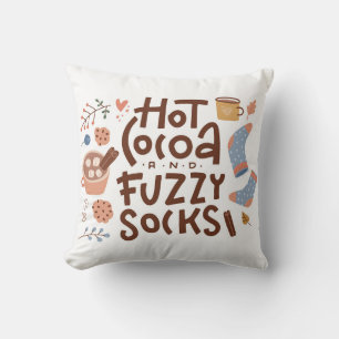 Cosy Hot Cocoa and Fuzzy Socks Design Cushion