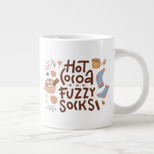 Cosy Hot Cocoa and Fuzzy Socks Design Large Coffee Mug