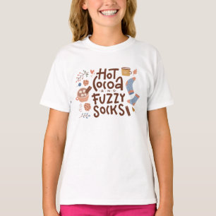 Cosy Hot Cocoa and Fuzzy Socks Design T-Shirt