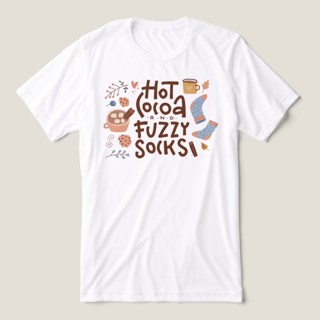 Cosy Hot Cocoa and Fuzzy Socks Design Tri-Blend Shirt (Design Front)