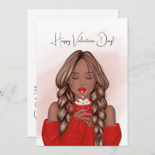Cosy Hot Cocoa Valentines Day Greeting Holiday Card