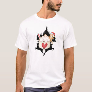 Cosy Hot Cocoa with Reindeer Silhouette  T-Shirt