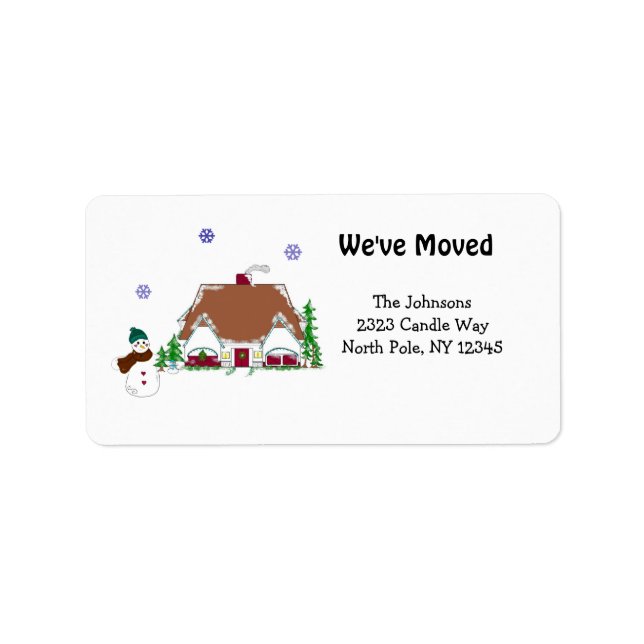 Cosy House Scene New Address Label (Front)