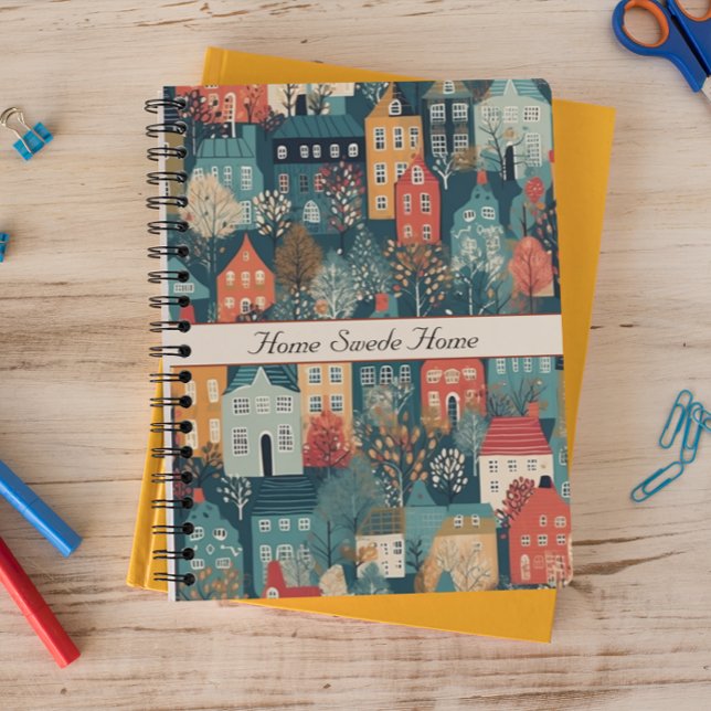 Cosy Hygge Village Nordic Folk Art, custom Notebook (Creator Uploaded)