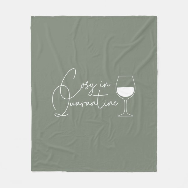 Cosy in Quarantine Wine Green Fleece Blanket (Front)