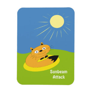 Cosy Introvert Cat Sunbeam Humour Illustration Magnet
