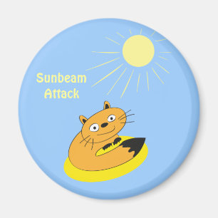 Cosy Introvert Cat Sunbeam Humour Illustration Magnet