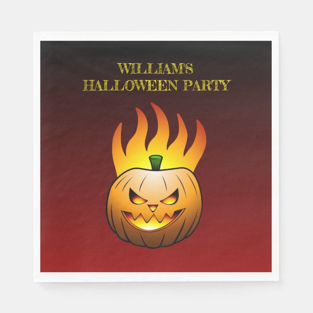 Cosy Jack o'lantern Halloween Pumpkin Napkin (Front)