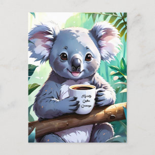 Cosy Jungle Koala Coffee Holiday Postcard