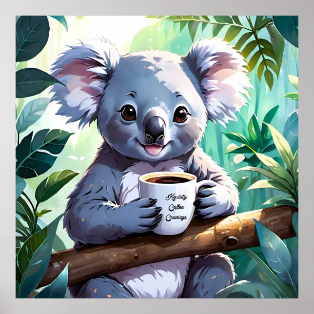Cosy Jungle Koala Coffee Poster (Front)