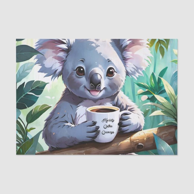 Cosy Jungle Koala Coffee Tissue Paper (Front)