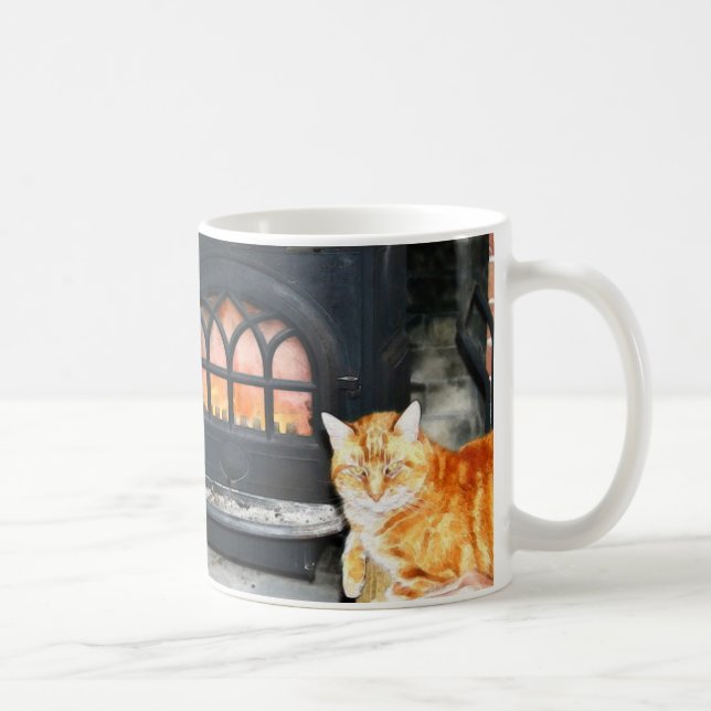 Cosy Kitty By Fire Mug (Right)