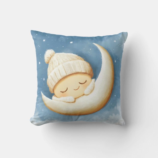 Cosy Knit Nap Cresent Moon Cushion (Front)