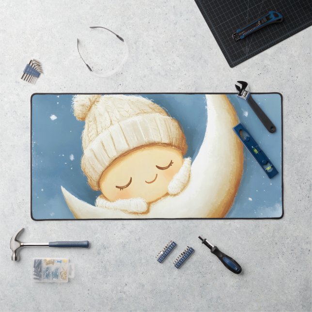 Cosy Knit Nap Cresent Moon Desk Mat (Workstation)