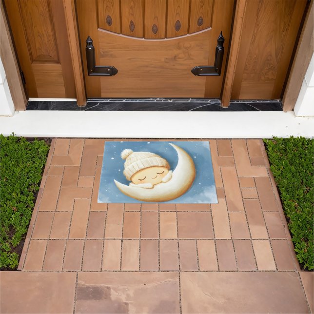 Cosy Knit Nap Cresent Moon Doormat (Outdoor)
