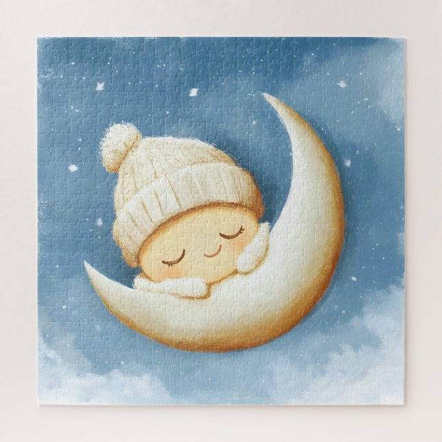 Cosy Knit Nap Cresent Moon Jigsaw Puzzle (Vertical)